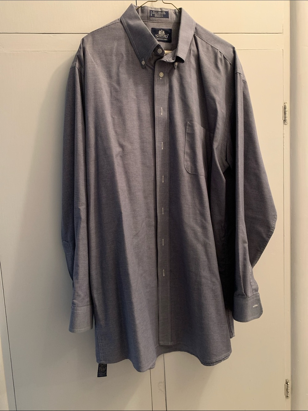 Stafford Men's Long-Sleeve Button-Down Shirt - Charcoal Blue